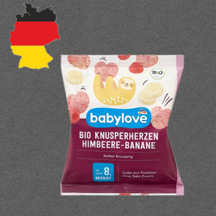 德国代购满300包邮babylove8个月+有机香蕉树莓松脆酥30g