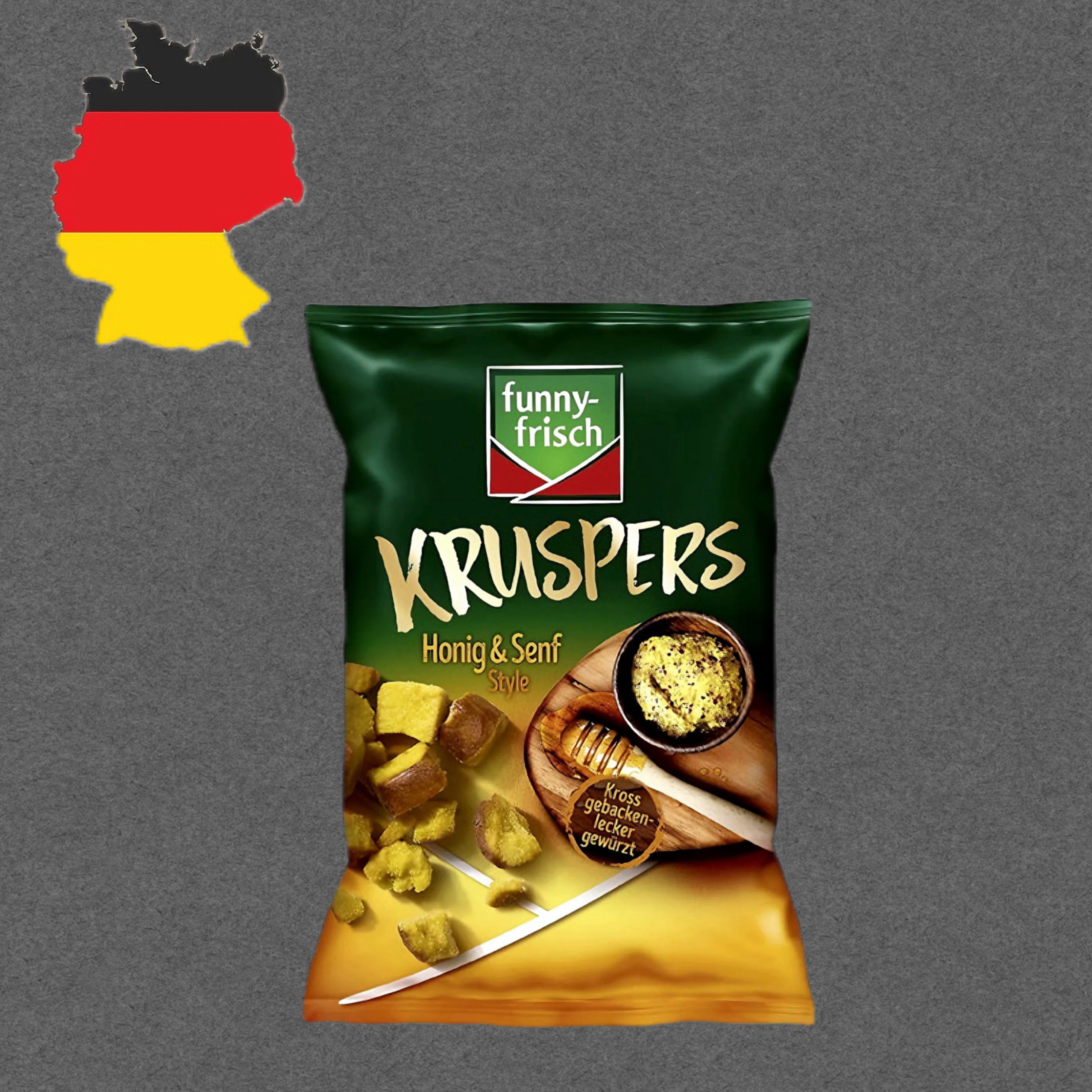 德国代购【满300包邮】funny frisch酥脆小方蜂蜜黄芥末口味120g
