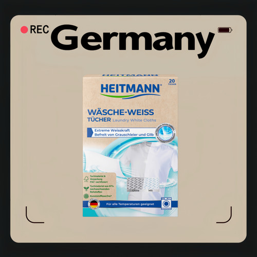 德国代购【全场满300包邮】Heitmann白色洗衣布20片装