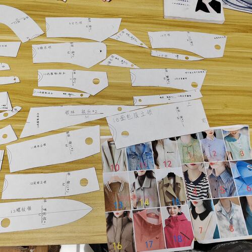 服装裁缝店专用领子领型18牛皮卡纸样