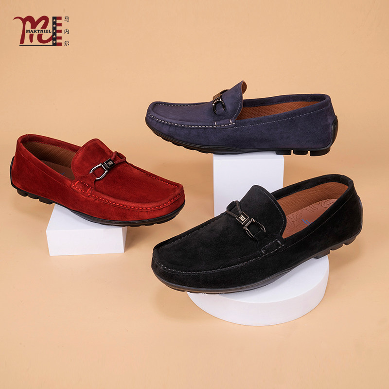 MARTNIEL/马内尔反绒皮乐福鞋男休闲一脚蹬软底豆豆鞋百搭驾车鞋,流行男鞋,乐福鞋（豆豆鞋）,淘宝优惠券,粉丝福利购,淘宝优惠卷