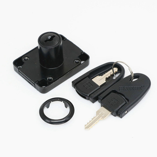 黑色加长舌抽屉锁办公桌柜子锁柜衣柜锁柜门锁双段转动长舌抽屉锁