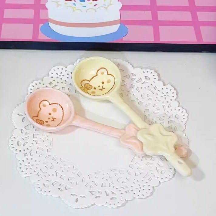 星星陶瓷勺子粉调羹家用少女心甜品咖啡勺子高颜值卡通米饭汤勺,餐饮具,咖啡勺,淘宝优惠券,粉丝福利购,淘宝优惠卷