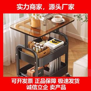 新款中古小推车置物架可移动沙发边几收纳柜架子牀边桌子零食推车