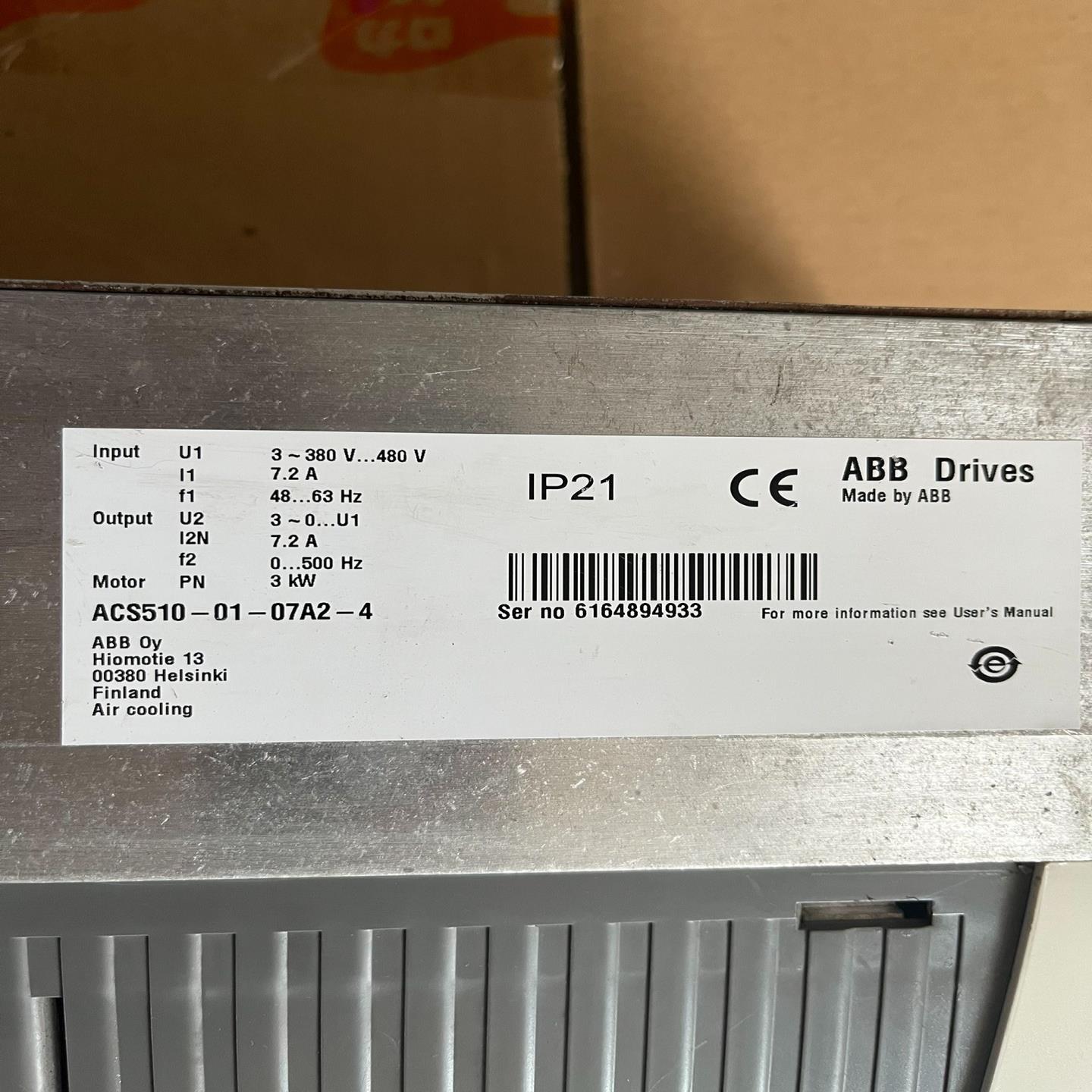 ABB变频器ACS510-01-07A2-4 3KW 实物图（憨憨电子）