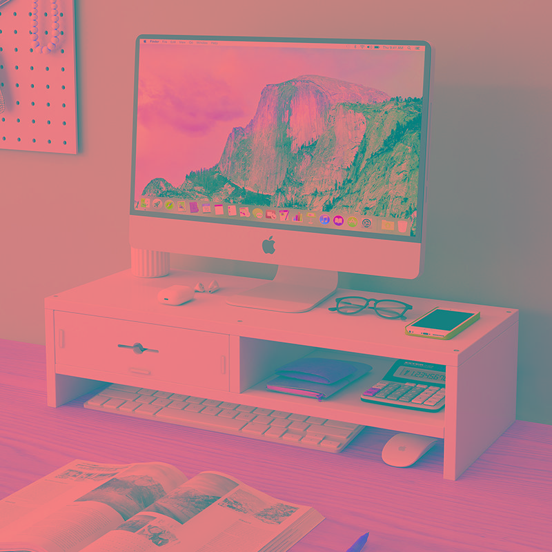 护颈椎电脑显示器屏增高架台办公室液晶底座桌面键盘收纳盒置物