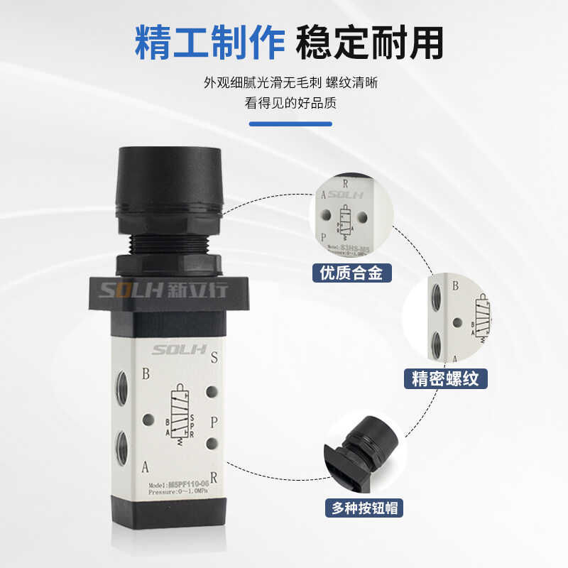 二位三通选择型机械阀S3HS-06 08/M5PF110-06手动阀气动控制阀