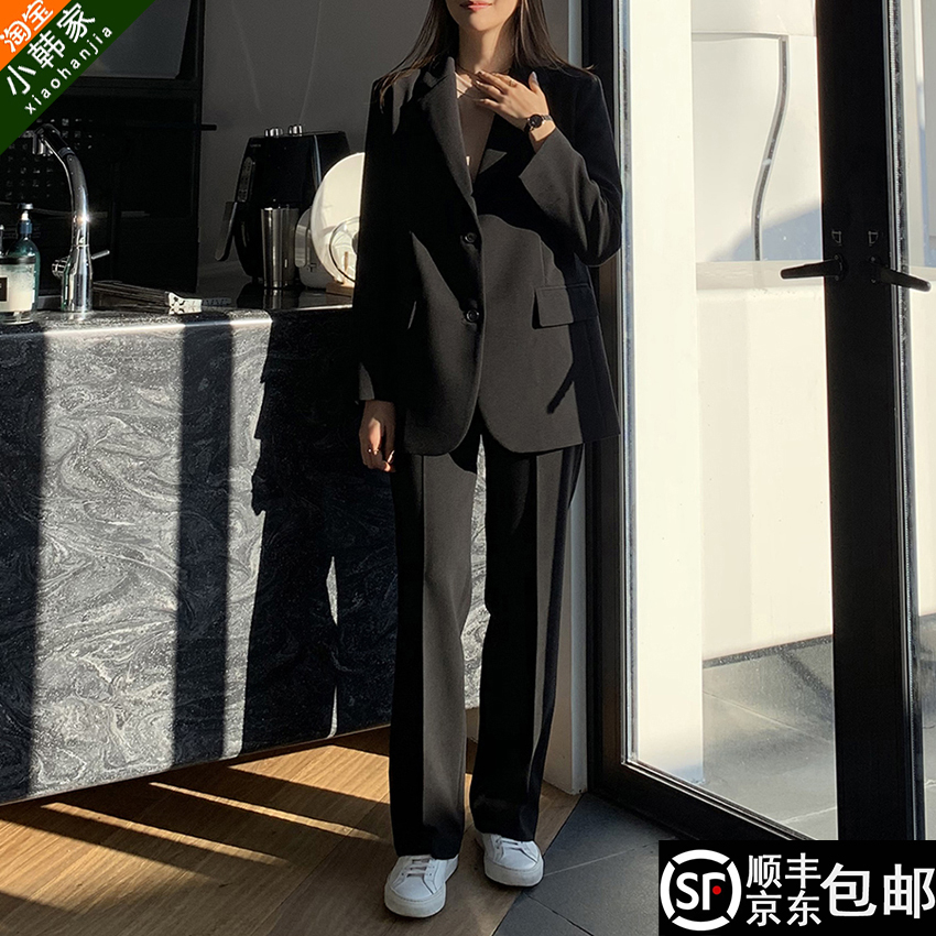 春季新款女装西装黑色正装套装适用通勤与面试 夏季薄款西装
