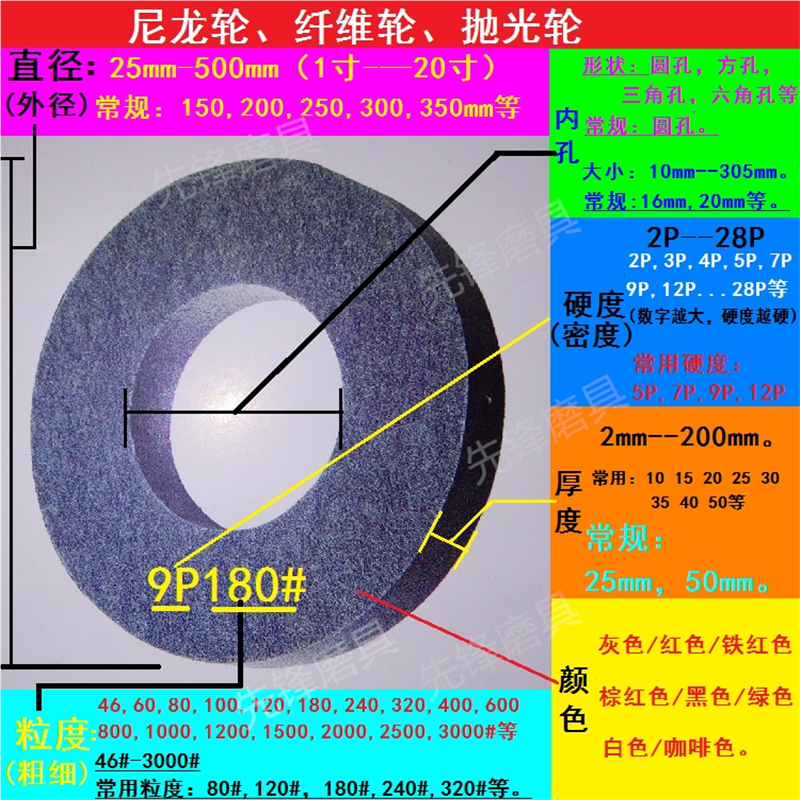 尼龙轮 纤维轮 抛光轮8*2拉丝轮200*50 5P400 5P600 5P800 5P1000