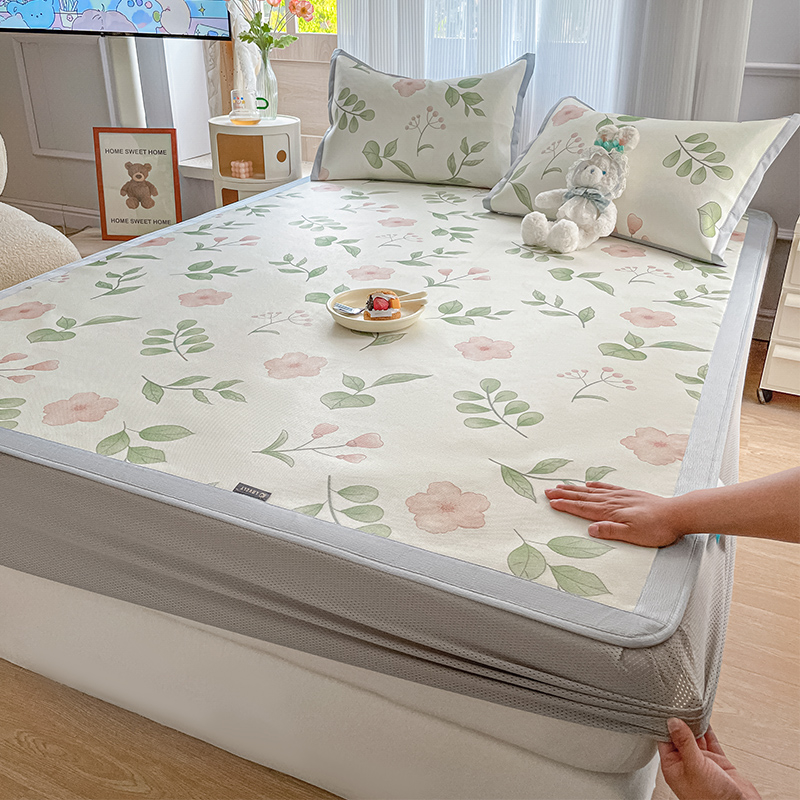 A类冰丝凉席床笠款三件套夏天2023新款夏季可水洗单人空调软席子