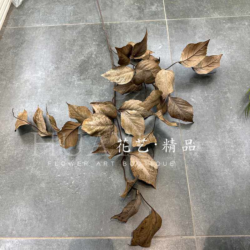 枯树叶桉树枝枯山水造景摄影道具插花素材仿真花假花大型植物