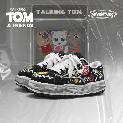 汤姆猫涂鸦帆布鞋男女情侣款