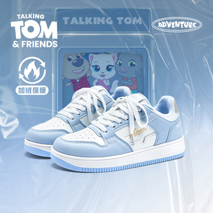 会说话的汤姆猫鞋子男鞋加绒板鞋男款2025新款冬季棉鞋空军休闲鞋