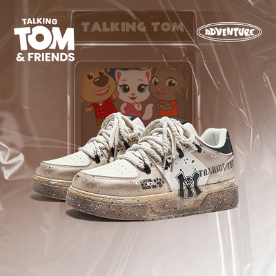 汤姆猫涂鸦厚底增高休闲板鞋