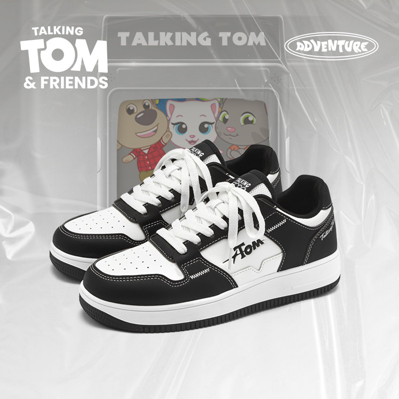 汤姆猫鞋子男鞋黑白熊猫板鞋男款学生休闲潮鞋男生时尚百搭运动鞋,流行男鞋,单鞋,淘宝优惠券,粉丝福利购,淘宝优惠卷