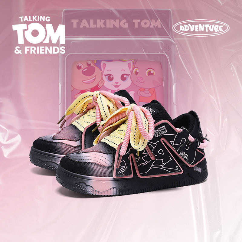 汤姆猫时尚厚底面包板鞋