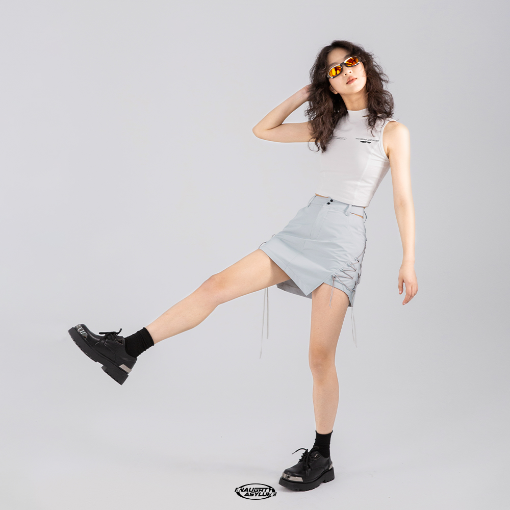 不对称机能风绑带短裙