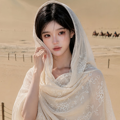 大西北沙漠头巾防晒披肩女