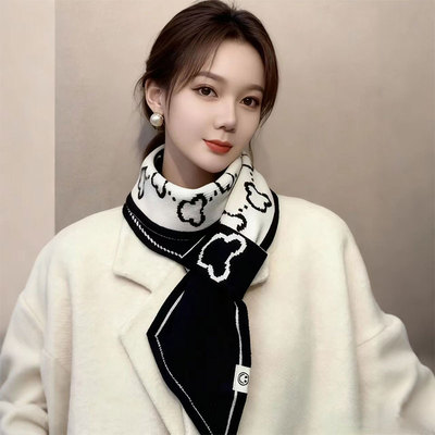 围巾女士2025新款秋冬针织护颈百搭小围脖加厚保暖韩系氛围感脖套