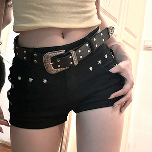 复古裤 皮带设计感美式 带 辣妹雕花铆钉针扣时尚 黑色腰带女2026新款