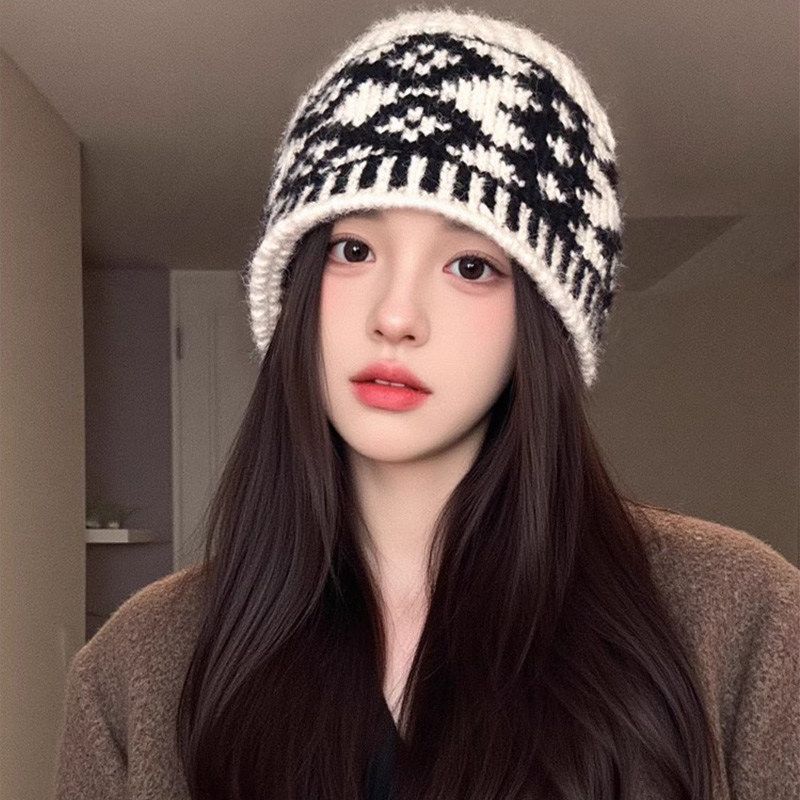 针织毛线帽子女秋冬季