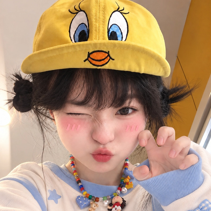 韩国崔弟翠儿翻檐鸭舌帽子