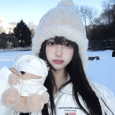 兔毛针织毛线帽子护耳保暖超实用