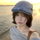 y2k大头围显脸小帽子美式 牛仔前进帽女春夏2025年新款 复古鸭舌帽