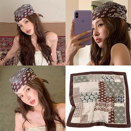 美式复古印花头巾女2025年包头巾