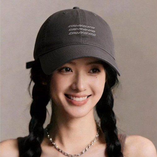大头围灰色棒球帽子女2026新款