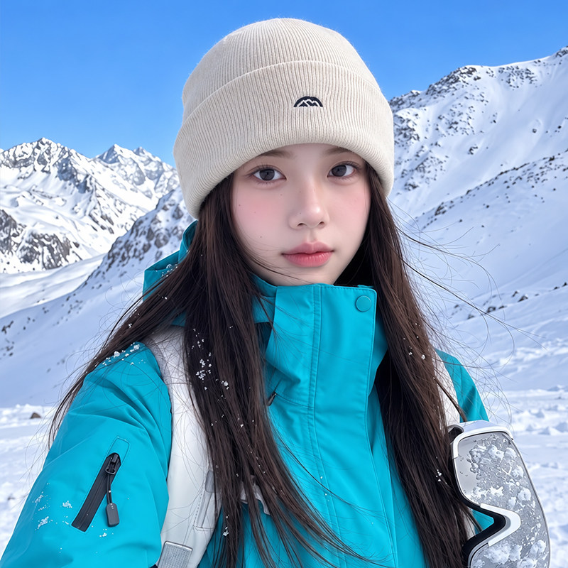 秋款女针织登山帽显脸小大头围