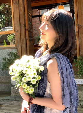 森系文艺复古棉麻碎花围巾云南大理新疆旅游丝巾民族风披肩外搭女