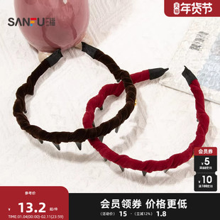 三福植绒绕齿头箍单个 休闲时尚趣味发饰配饰头饰发箍849704