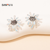 三福新春潮趣木马耳钉一对 趣味节日氛围首饰配饰耳环 854798