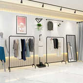 中岛架侧挂架衣服架子特价 铁艺衣架杆服装 店男女货架展示架落地式