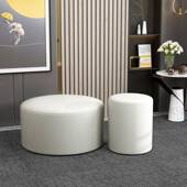 网红千鸟格科技布矮凳坐墩客厅沙发凳茶几凳脚踏简约茶几圆凳子