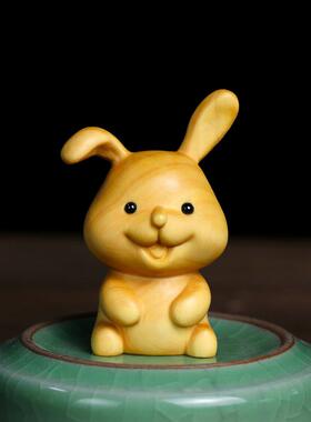 UG73黄杨木雕刻十二生肖手把件鼠牛虎兔龙蛇马羊猴鸡狗猪实木家居