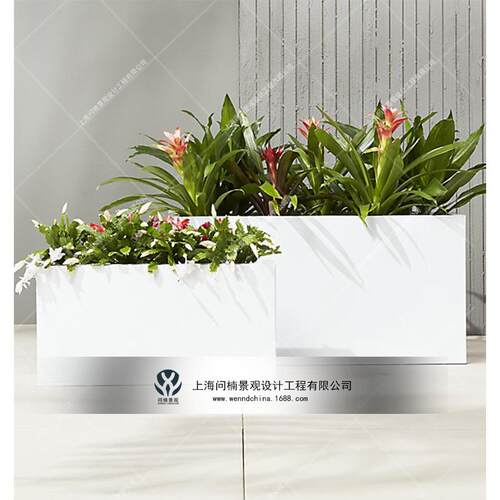 美陈花盆室外商场植物花盆装饰玻璃钢创意几何造型花缸花艺花器