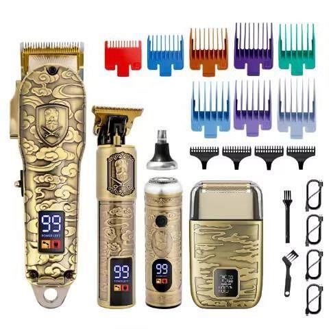 多功能油头推剪数显复古电动理发器雕刻推剪鼻毛器子母机套装