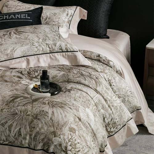 ART美式印花100S长绒棉贡缎床单四件套高端大气四季纯棉床品家纺