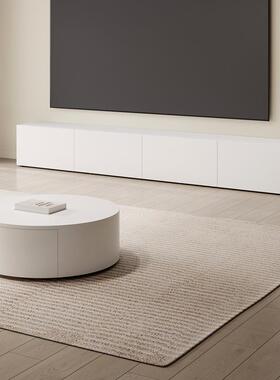 白色电视柜北欧落地小户型电视柜茶几组合现代简约奶油风电视柜