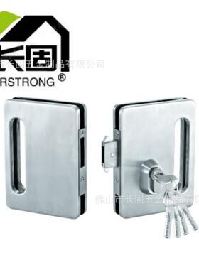 供应长固ST-G040双开不锈钢玻璃移门推拉门锁高隔玻璃门双钩锁