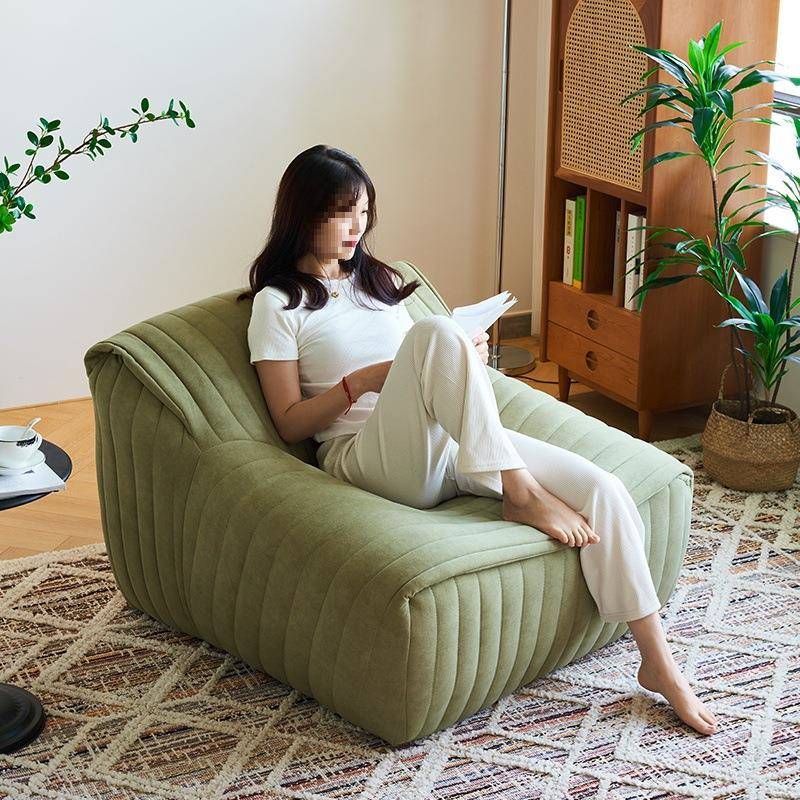 客厅复古单人休闲椅网红法式方块家用轻奢毛毛虫懒人沙发躺椅卧室