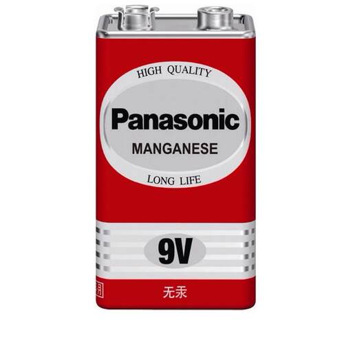 Panasonic 9V电池 6F22九伏叠层方形碳性万用表报警器遥控器话筒