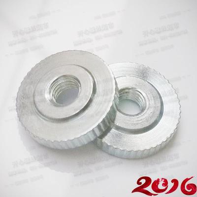 碳钢GB807镀锌滚花薄螺母M3 4 5 6 8 10 手拧螺母单层滚花螺母