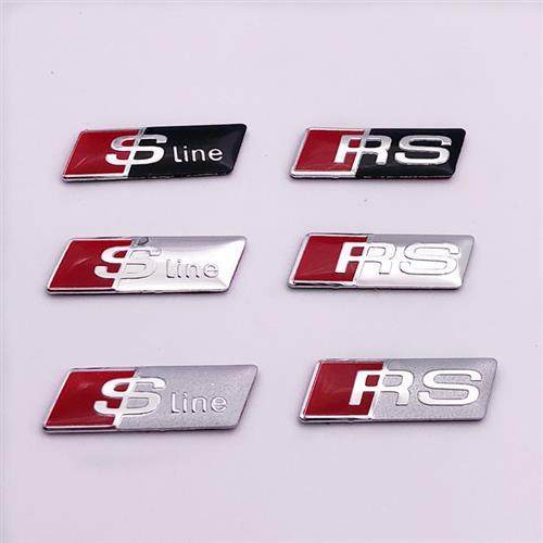 奥迪方向盘标 贴标A4L A6L Q3 Q5专用改装Sline RS车贴纸 车标志