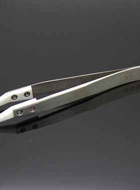 WEITESI WTS-73MZB 白色弯直头耐高温不锈钢陶瓷头静电绝缘镊子