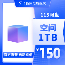 115网盘 1TB空间扩容 超值容量 长期有效 不包含VIP服务 自动到账