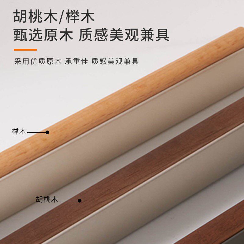 热销新款方形衣柜挂衣杆衣橱侧装顶装法兰胡桃木铝合金结合衣通杆