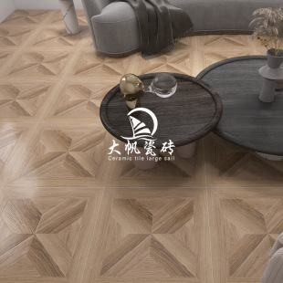 热销现货速发600x600拼花木纹砖 饭厅火锅店防滑地砖卧室台地面瓷